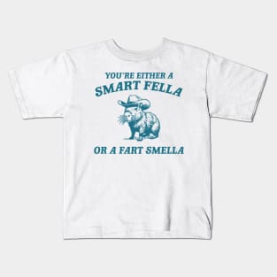 Are You A Smart Fella Or Fart Smella Vintage Style Shirt, Retro Cartoon T Shirt, Weird T Shirt, Meme T Shirt, Cabybara Kids T-Shirt